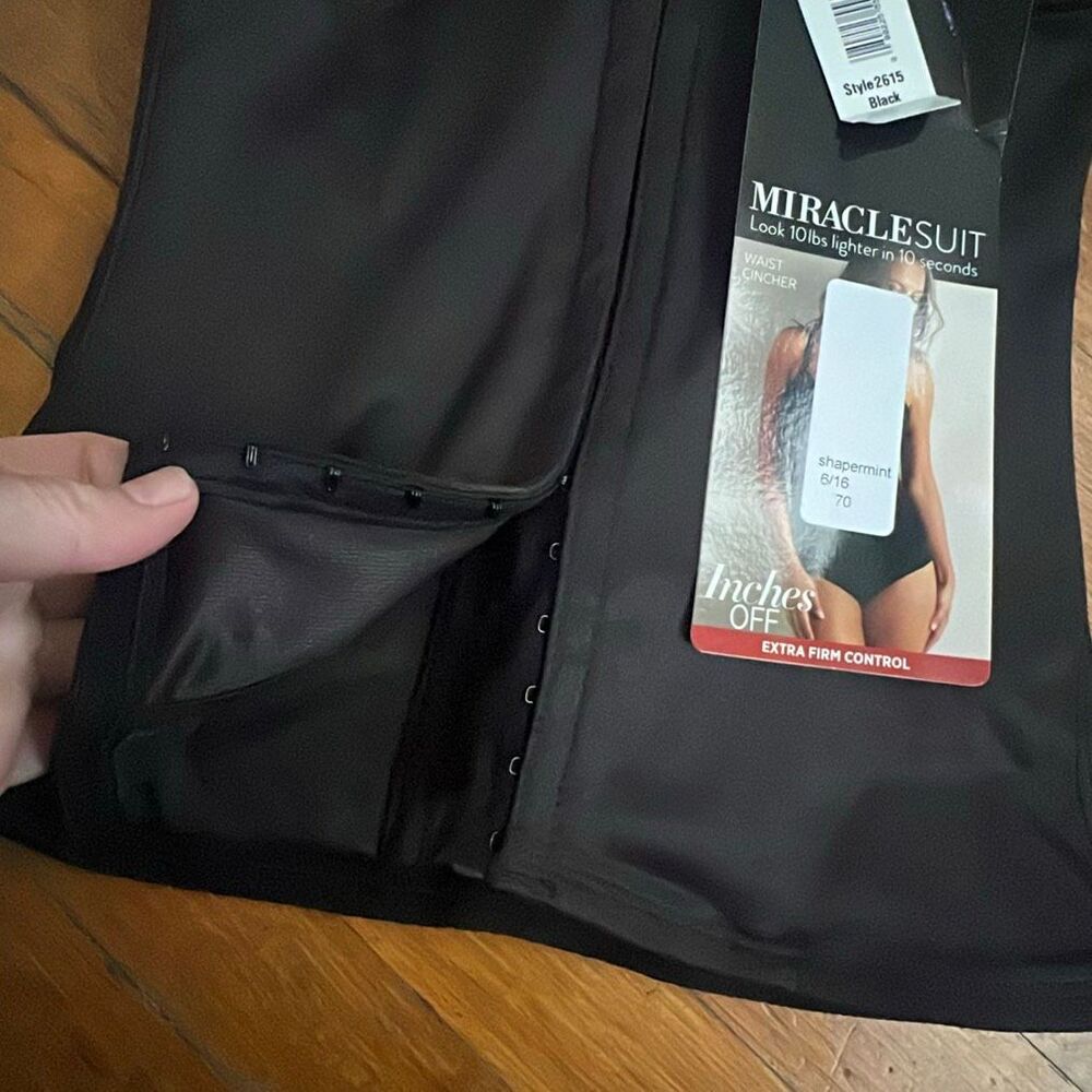 Miraclesuit Waist Cincher Extra Firm Control 2615 Black Nwt Size Small - Picture 4 of 7